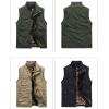 imageFlygo Mens Utility Cotton Canvas Duck Safari Fishing Vest Jacket OuterwearArmy Green
