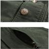 imageFlygo Mens Utility Cotton Canvas Duck Safari Fishing Vest Jacket OuterwearKhaki