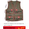 imageFlygo Mens Vest Plus Size 16 Pockets Leisure Outdoor Lightweight Fishing Photo Journalist VestGrey