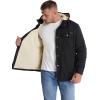imageFlygo Mens Warm Relaxed Fit Washed Duck SherpaLined Shirt Jacket Hooded Outdoor Fleece Lined Utility Work CoatSolid Black