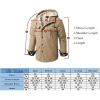 imageFlygo Mens Warm Relaxed Fit Washed Duck SherpaLined Shirt Jacket Hooded Outdoor Fleece Lined Utility Work CoatSolid Black