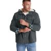 imageFlygo Mens Warm Relaxed Fit Washed Duck SherpaLined Shirt Jacket Hooded Outdoor Fleece Lined Utility Work CoatSolid Grey