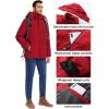imageFlygo Puffer Jacket Men Down Jackets Winter Coats Waterproof Thicken Insulated Hooded Quilted Parka Snow JacketRedXL
