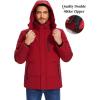 imageFlygo Puffer Jacket Men Down Jackets Winter Coats Waterproof Thicken Insulated Hooded Quilted Parka Snow JacketRedXL