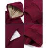 imageFlygo Womens Sherpa Fleece Lined Hoodie Winter Warm Thermal Heavyweight Plain Pullover Thicken Sweatshirt Tops with PocketsWine