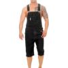 imageFlygo Mens Bib Overall Shorts Casual Ripped Denim Jumpsuit RompersBlack
