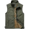 imageFlygo Mens Casual Lightweight Outdoor Travel Fishing Hunting Vest Jacket with Pockets02 Army Green