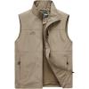 imageFlygo Mens Casual Lightweight Outdoor Work Safari Fishing Travel Photo Vest Multi Pockets02 Style Khaki