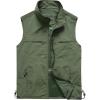 imageFlygo Mens Casual Lightweight Outdoor Work Safari Fishing Travel Photo Vest Multi PocketsArmy Green