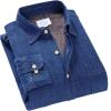 imageFlygo Mens Casual Long Sleeve Sherpa Lined Button Down Denim Shirt JacketDark Blue