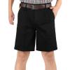 imageFlygo Mens Classic Fit 7 Inseam Chino Oxford Shorts Pleated Flat Golf ShortsBlack
