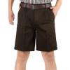 imageFlygo Mens Classic Fit 7 Inseam Chino Oxford Shorts Pleated Flat Golf ShortsCoffee