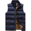 imageFlygo Mens Fleece Lined Winter Warm Outdoor Padded Puffer Vest Thick Sleeveless Jacket with PocketsBlue