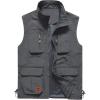 imageFlygo Mens Lightweight Outdoor Travel Work Fishing Vest with MultiPockets02 Grey