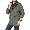 imageFlygo Mens Outdoor Utility Hooded Windproof Military Jacket WindbreakerArmy Green
