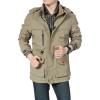 imageFlygo Mens Outdoor Utility Hooded Windproof Military Jacket WindbreakerKhaki