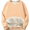 imageFlygo Mens Sherpa Lined Sweatshirts Fleece Pullover Top Cotton Crew Neck Sweatshirt Warm Sweater Winter ClothesKhaki