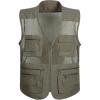 imageFlygo Mens Summer Mesh Fishing Vest Photography Work Multipockets Outdoors Journalists Vest Sleeveless Jacket Medium Grey