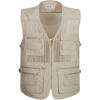 imageFlygo Mens Summer Mesh Fishing Vest Photography Work Multipockets Outdoors Journalists Vest Sleeveless Jacket Medium Off White