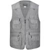 imageFlygo Mens Summer Outdoor Work Safari Fishing Travel Photo Vest with Pockets Style 02 Light Grey 3XLarge