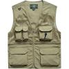 imageFlygo Mens Utility Cargo Fishing Vest Summer Outdoor Lightweight Work Photo Vest with Pockets04 Khaki