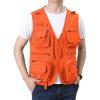 imageFlygo Mens Utility Cargo Vest Outdoor Fishing Safari Travel Work Photo Vest with Pockets02 Orange