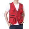 imageFlygo Mens Utility Cargo Vest Outdoor Fishing Safari Travel Work Photo Vest with Pockets02 Red