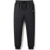 imageFlygo Mens Warm Fleece Sherpa Lined Sweatpants Drawstring Jogger Harem PantsBlack