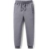 imageFlygo Mens Warm Fleece Sherpa Lined Sweatpants Drawstring Jogger Harem PantsGrey