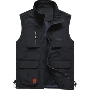 imageFlygo Mens Lightweight Outdoor Travel Work Fishing Vest with MultiPockets02 Black