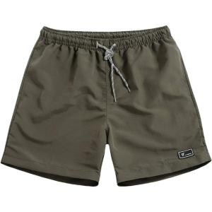 imageFlygo Mens Lightweight Quick Dry Sports Shorts for Active Hiking WorkoutArmy Green