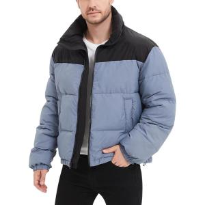 imageFlygo Mens Puffer Jacket Winter Coats Water Resistant Long Sleeve Zip Up Lightweight Quilted Down JacketsGrayish Blue