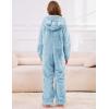 imageFlygo Girls Fleece Jumpsuits Fuzzy Hooded Rompers Kids Zip up Onesie Romper Costume Warm Winter Clothes 714 YearsBlue