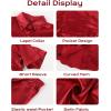 imageFlygo Pajamas for Women Silk Satin Soft Sleepwear Short Sleeve Pajama Sets Button Down Pjs Lounge Set Summer 2 PieceRed