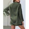 imageFlygo Womens 2 Piece Outfits Lounge Short Sets Cotton Linen Roll Up Sleeve Button Down Shirt Top Shorts SetArmy Green
