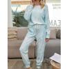 imageFlygo Womens 2 Pieces Tie Dye Pajamas Long Sleeve Tops and Pants PJ Sets Joggers Loungewear SleepwearGreen