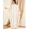 imageFlygo Womens Batwing Polka Dots Print Long Sleeve Oversized Maxi Dress Sleep LoungewearPolka Dots BeigeOne Size