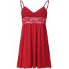 imageFlygo Womens Chemise Lingerie Sexy VNeck Lace Nightgown Babydoll Sleepwear DressRed