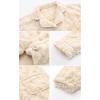 imageFlygo Womens Fluffy Pajama Sets Fleece Warm Lapel Top and Pant Sleepwear LoungewearBeige
