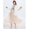 imageFlygo Womens Maxi Tulle Skirt Long Tiered A Line Mesh Tutu Fairy High Elastic Waist Pleated Layered SkirtsApricot