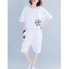 imageFlygo Womens Pajama Sets Outfits Casual Short Sleeve Summer Shorts Pjs Set Sleepwear TracksuitWhite
