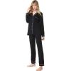 imageFlygo Womens Soft Long Sleeve Pajama PJ Set SleepwearBlack