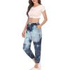 imageFlygo Womens Tie Dye Pants Casual Elastic Waist Drawstring Lounge Pajamas Sweatpants with PocketsGrey  Blue