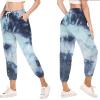 imageFlygo Womens Tie Dye Pants Casual Elastic Waist Drawstring Lounge Pajamas Sweatpants with PocketsGrey  Blue