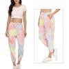 imageFlygo Womens Tie Dye Pants Casual Elastic Waist Drawstring Lounge Pajamas Sweatpants with PocketsPink  Yellow