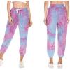 imageFlygo Womens Tie Dye Pants Casual Elastic Waist Drawstring Lounge Pajamas Sweatpants with PocketsPurple  Red