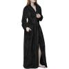 imageFlygo Women Fleece Long Robe Plush Long Bathrobes Soft Warm Sleepwear Pjs Loungewear with PocketsBlackM