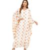 imageFlygo Womens Batwing Polka Dots Print Long Sleeve Oversized Maxi Dress Sleep LoungewearPolka Dots BeigeOne Size