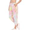 imageFlygo Womens Tie Dye Pants Casual Elastic Waist Drawstring Lounge Pajamas Sweatpants with PocketsPink  Yellow
