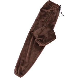 imageFlygo Womens Thick Winter Warm Pajama Pants Flannel Loungewear Sleep TrousersCoffee